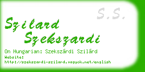 szilard szekszardi business card